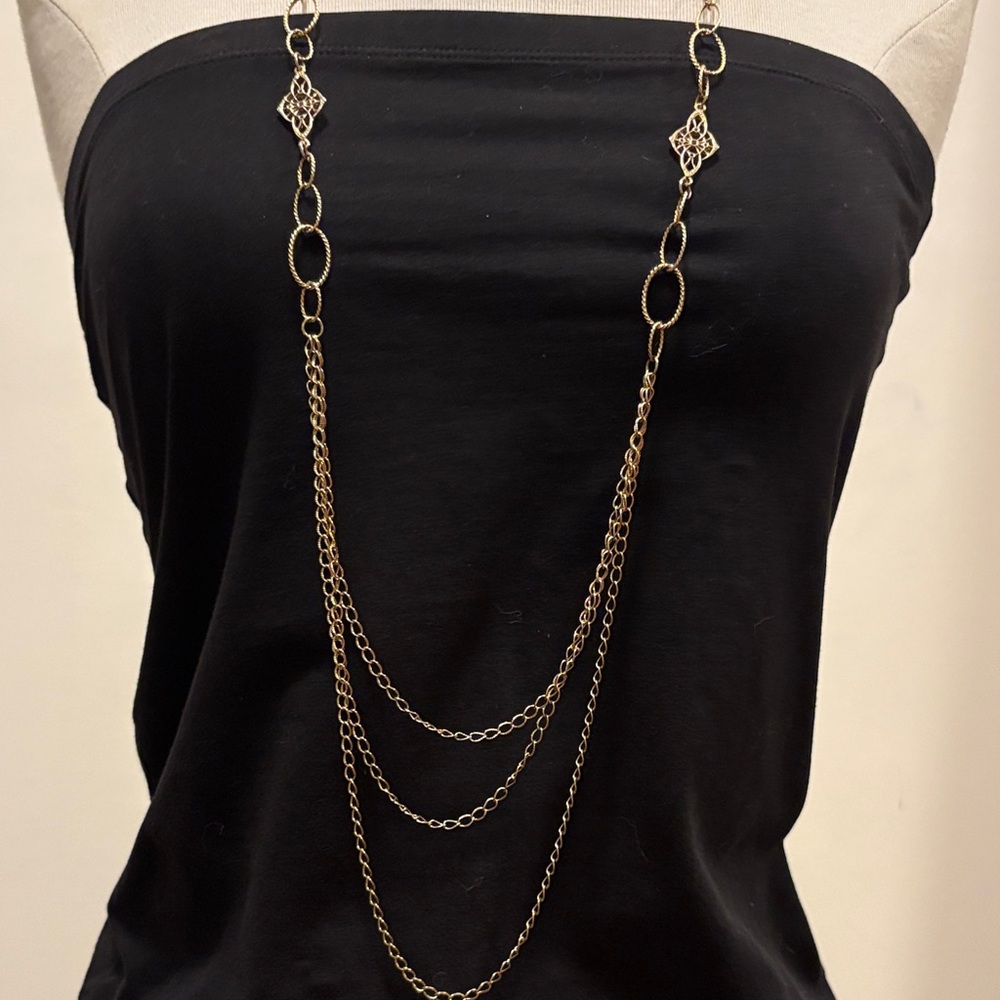 Vintage Rachel sweater chain, gold tone - Picture 1 of 5